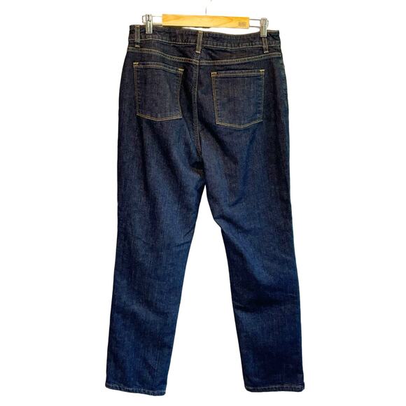 L. L. Bean Classic Fit Dark Wash Flannel Lined Jeans - size 14 M/T - Picture 2 of 7